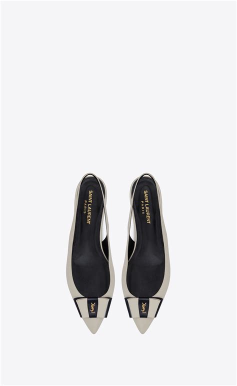 anais ysl|Saint Laurent Anaïs Slingback Flats In Smooth And Patent Leather.